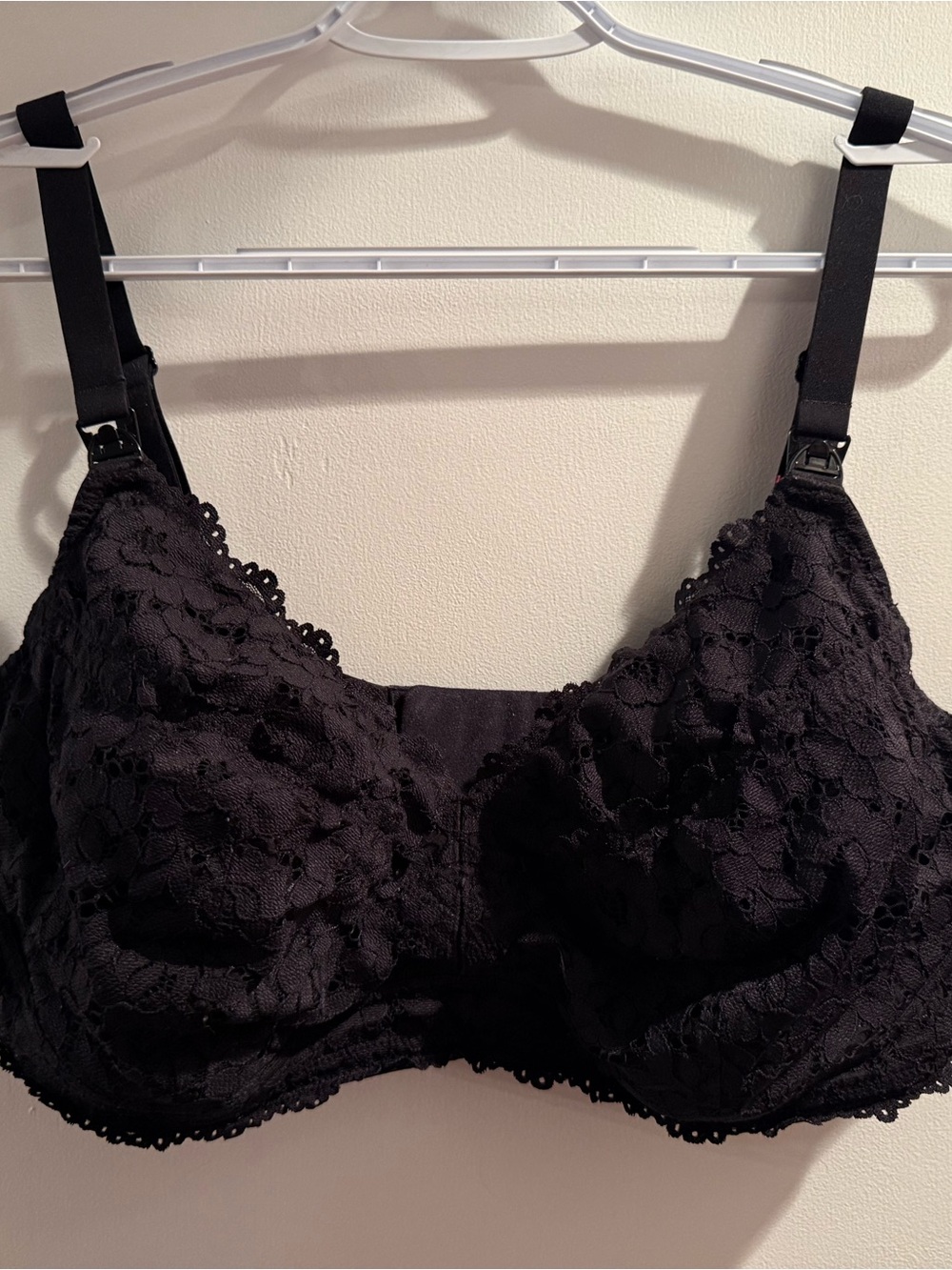 Black Lace Nursing Bra with Clip-Down Straps